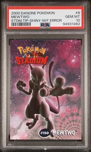 2000 Danone Pokemon Stadion glänzender Fehler Mewtu #8 - PSA 10 EDELSTEINE NEUWERTIG POP *4* - Bild 1 von 1