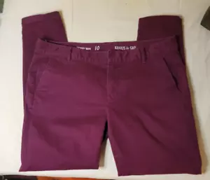 Khakis by Gap Women's Skinny Mini Size 10, Women's Purple Mid Rise Khakis - Picture 1 of 5