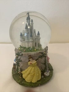 DISNEY SNOWGLOBE PRINCESS CASTLE CINDERELLA AURORA BELLE HALLMARK - Picture 1 of 5