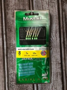 Mustad White Halo with Flash Sabiki Rigs Size 8 - Picture 1 of 3