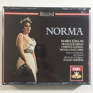 1989 BELLINI Norma SERAFIN CALLAS CORELLI LUDWIG ZACCARIA 3 CD Set EMI Angel - Picture 1 of 7