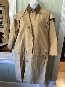 Brassada Western Rider Tan Caped Canvas Duster Coat Youth XL Made in Texas USA - Picture 1 of 8