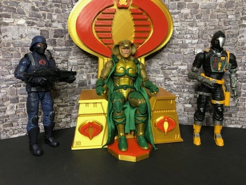 gi joe cobra  classified 3d print throne with storage for 6 in. figure SERPENTOR Cover