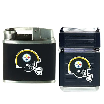 2 Pack NFL Teams Windproof Refillable Butane Lighter W/Gift Box *LICENSED SELLER