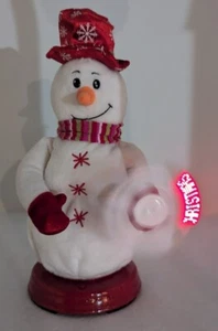 13" Gemmy Animated Spinning Snowflake Snowman Light-Up Fan LED Message VERY RARE - Picture 1 of 17