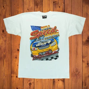 Vintage Chase Authentics Navy Full Speed Ahead Bobby Hamilton #4 Large Men's Y2K - Picture 1 of 5