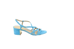 Talbots Mimi Strappy Block Heel Sandals New sz 8.5 Women Blue Suede Shoes - Picture 1 of 9