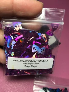 5G Holographic Light Pink Poop Shape nail acrylic gel craft US Seller - Picture 1 of 2