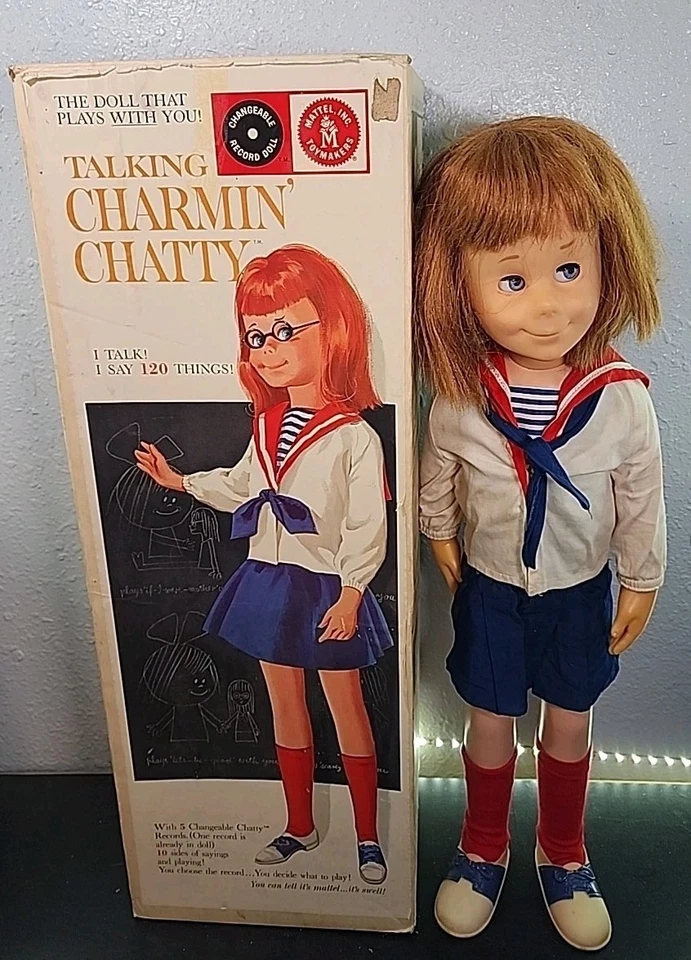 Muñeca parlante Charmin Chartty 1962 Mattel con caja y discos de colección Foto 1 de 4