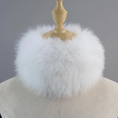 Calentador de cuello de piel sintética de invierno tejido esponjoso diadema anillo bufanda para mujer Foto 1 de 4