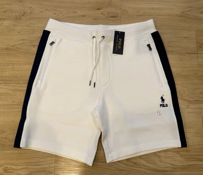 Pantalones Cortos Polo Ralph Lauren Para Hombre Doble Tejido Dos Tonos Rayas Laterales Blanco M Foto 1 de 4