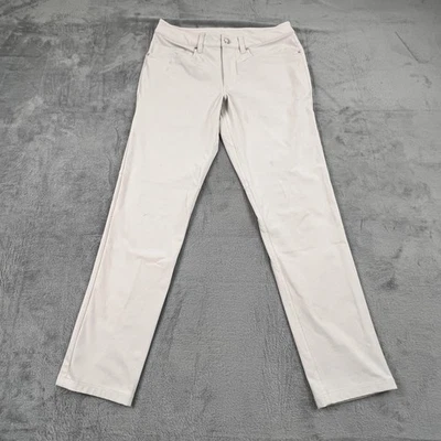 Calça Lululemon ABC Warpstreme Masculina 29 Branca Elástica Slim Fit Calça de Golfe Mancha - Imagem 1 de 4