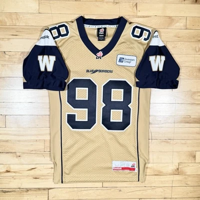 Camiseta deportiva Jason Vega Winnipeg Blue Bombers vintage firmada por Reebok CFL talla pequeña Foto 1 de 4