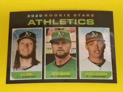 2020 Topps Heritage Chrome 128/999 Jesus Luzardo Seth Brown AJ Puk #THC-317 RK - Image 1 of 3