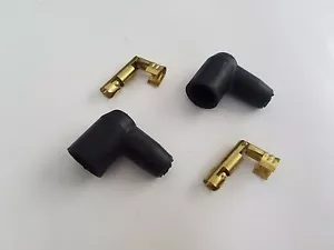 Par de enchufes de alambre con bujía de encendido terminales de 90 grados distribuidor negro - Imagen 1 de 2