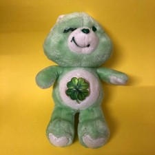 Vintage Care Bears Kenner Green Good Luck Bear Plush Soft Toy 12' Tall 1980s