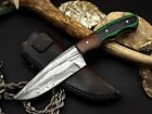 Custom Handmade Damascus Steel Hunting Knife With Sheath, Wood Handle Sk-1723