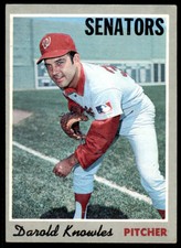 1970 Topps Darold Knowles . Washington Senators #106