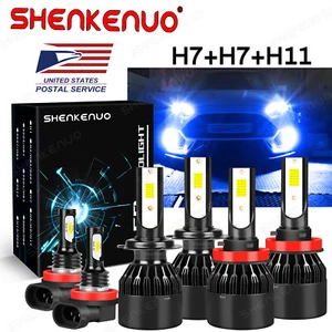 For Ford Fusion 2006-2016 LED Headlights High Low Beam Fog Light Bulbs Kit 8000K - Picture 1 of 11
