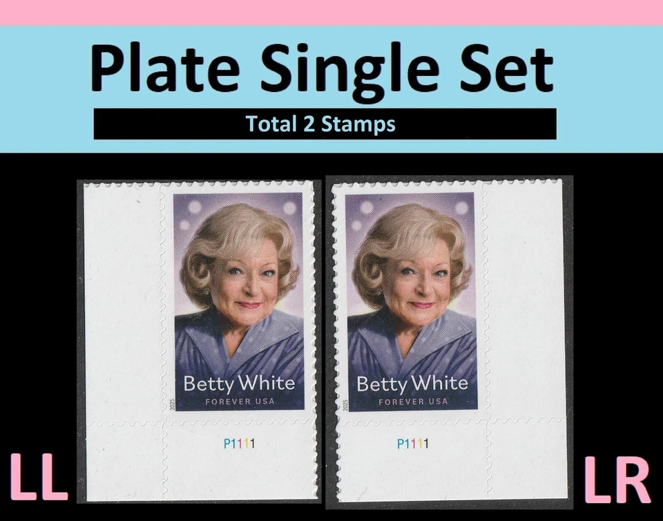 US 5976 Betty White F plate single set 2 MNH 2025 - Image 1 of 1