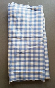 3/4 Yard x 12 Zoll B Reststück blau Gingham Karo Stoff - Bild 1 von 2