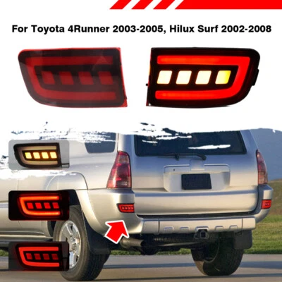 Red 4 in 1 LED Rear Bumper Reflector Brake Light Lamp For Toyota 4Runner 2003-05 - Image 1 of 4
