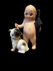 Kewpie Rose O'Neill seltener Kewpie Reisender mit Doodle Hund signiert EUC