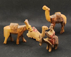 Vint Hand Carved Wooden Camels And Donkeys