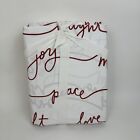 Pottery Barn Sentiment Organic Cotton 4-piece  Sheet Set Queen Red White NWOT