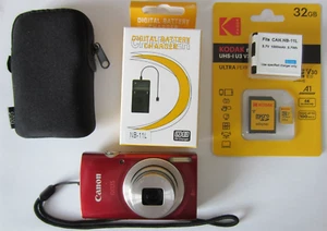 Canon IXUS 185 20MP 8x ZOOM + STRAP CASE 32GB SD CARD BATTERY CHARGER BEAUTIFULL - Picture 1 of 16