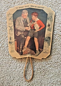Vintage Advertising  Cardboard /Wood  Paddle Fans - Set of 2 - Picture 1 of 4