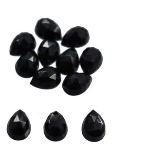 Black Spinel Pear Rose Cut 5x7mm To 12x16mm Natural Loose Gemstone C078 - Picture 1 of 5