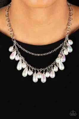 Paparazzi Jewelry Accessories - Interstellar Serenity - White Necklace - Vintage - Image 1 of 4