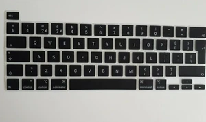 UK EU Keyboard Skin Cover For Apple MacBook PRO 13 A2338 (M1) 2020 Clear & Black - Picture 1 of 12