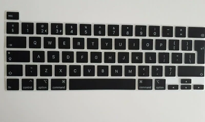 UK EU Keyboard Skin Cover For Apple MacBook PRO 16 A2141 Clear & Black NEW - Image 1 of 4