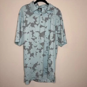 FootJoy Men's Size Large Ice Blue Camo Polo Shirt w Embroidered Emblem - Picture 1 of 6