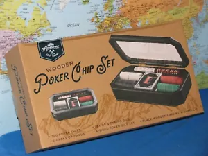 WOODEN POKER CHIP SET ADVENTURE IS OUT THERE ***BRAND NEW*** - Picture 1 of 8