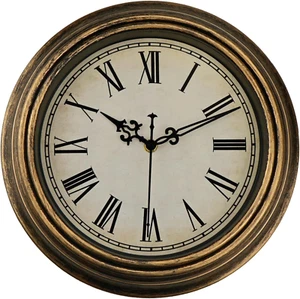 Vintage Wall Clock, 12'' Retro Silent Non Ticking Classic Clocks, Roman Numerals - Picture 1 of 12