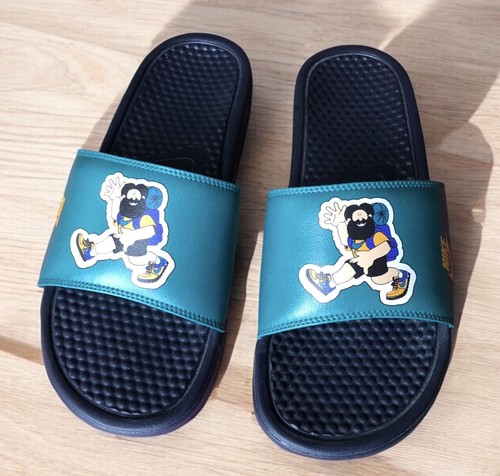 Nike Benassi JDI stampa diapositive ossidiana abete rosso. 631261 408. Taglia 10 M Uomo