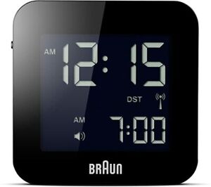 Braun Men's Digital Square Alarm Clock Push-button alarm activation/snooze/light