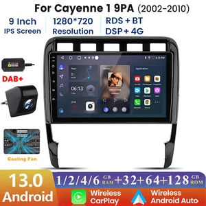 128GB Android 13 Carplay Car Stereo Radio 4G for Porsche Cayenne 2003-2010 +DAB - Picture 1 of 27