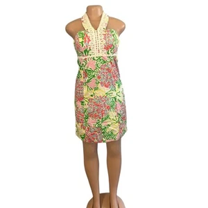 Vestido Lilly Pulitzer Mujer Isabel Mariposa Floral Halter Corbata Verano Talla 4 - Imagen 1 de 8