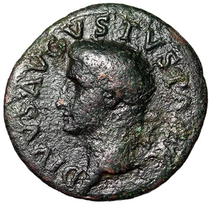Divus Augustus Dupondius "Radiar retrato y altar" fino - Imagen 1 de 5
