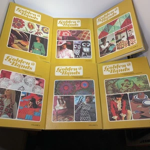 Vintage 1973 Golden Hands Books Set Lot Volume 1-6 Guide To Knit Needlecraft - Foto 1 di 5