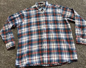 C.R Sport Mens Button Down Flannel Shirt Size XL X-Large Plaid Red Green Long Sl - Picture 1 of 9
