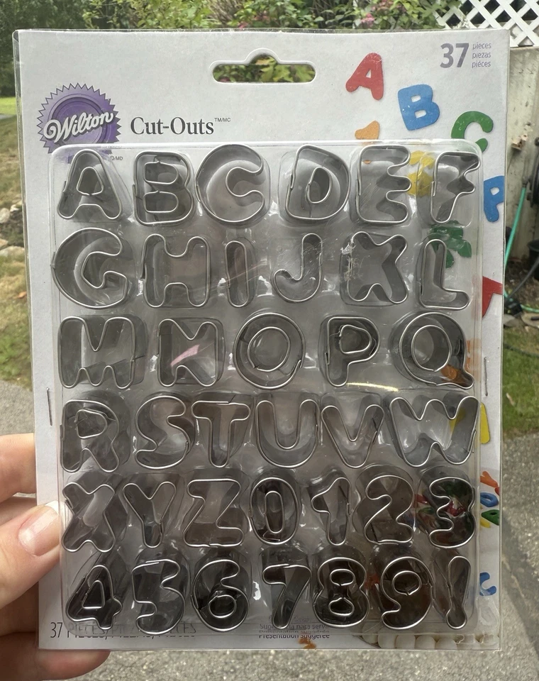 Wilton Fondant Alphabet Number Cookie Cutter Cut Outs, Set of 37