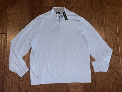 Nuevo con etiquetas Suéter Tahari Para Hombre 1/4 Cremallera Azul Mezcla Seda Talla XXL Foto 1 de 4