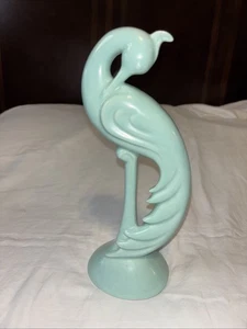 Vintage Roselane Pottery Crane Seafoam Green Bird Figurine - Picture 1 of 7