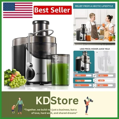 Espremedor de aço inoxidável PowerJuice 800W com 3 velocidades e boca larga - Imagem 1 de 4