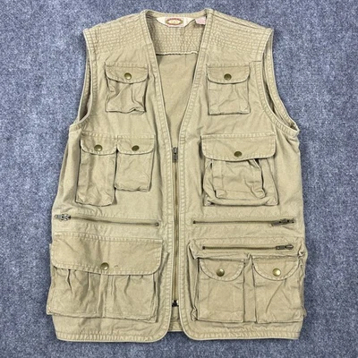 Chaleco de Caza Banana Republic Años 80 De Colección Hombres L Caqui Pesca Safari Bolsillos con Cremallera Completa Foto 1 de 4